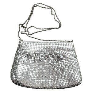 VTG Y2K Formal Y & S Original Silver Mesh Purse Clutch Evening Bag Metal Chain